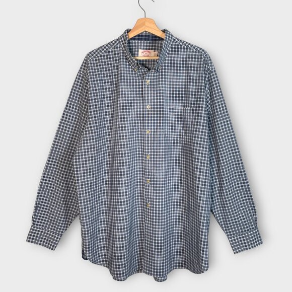 Brooks Brothers All Cotton Button Down Shirt XL Blue Plaid - Picture 1 of 10